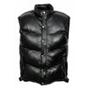 Mens EVEREST PUFFER Genuine Black Leather Gilet Vest Waistcoat Sleeveless Premium Jacket