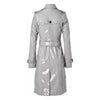 Women's Trench Coat PVC Vinyl Shiny Gothic Emo Soft Faux Leather White Long Premium Coat