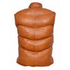 Men's EVEREST PUFFER Genuine Tan Leather Gilet Vest Waistcoat Sleeveless Premium Winter Jacket