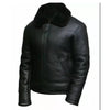 Men's Sheepskin Shearling Black Leather Jacket Aviator Flying B3 Pilot FUR Winter Warm Premium Coat