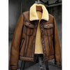 Men's RAF Bomber Aviator Genuine Sheep Skin Jacket Pilot Flying B3 Leather Winter Warm Coat