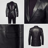 USSR Men's Black Two-Button Leather Blazer: Styling & Fit Guide