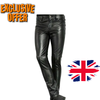 Men Slim Fit Genuine Black Leather Pant Casual Tight Fitting Trousers Biker High Quality Pant