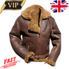 Men's Battle of Britain Flying B3 RAF Brown Leather Jacket Genuine Leather Premium Winter Coat