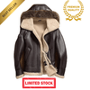 Men's B3 RAF Sheepskin Jacket Detachable Fox Fur Hooded Flight Fur Leather Premium Coat