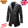 Men's Fur Lined Long Leather Coat Genuine Sheepskin Warm RAF Shearling Premium Winter Jacket