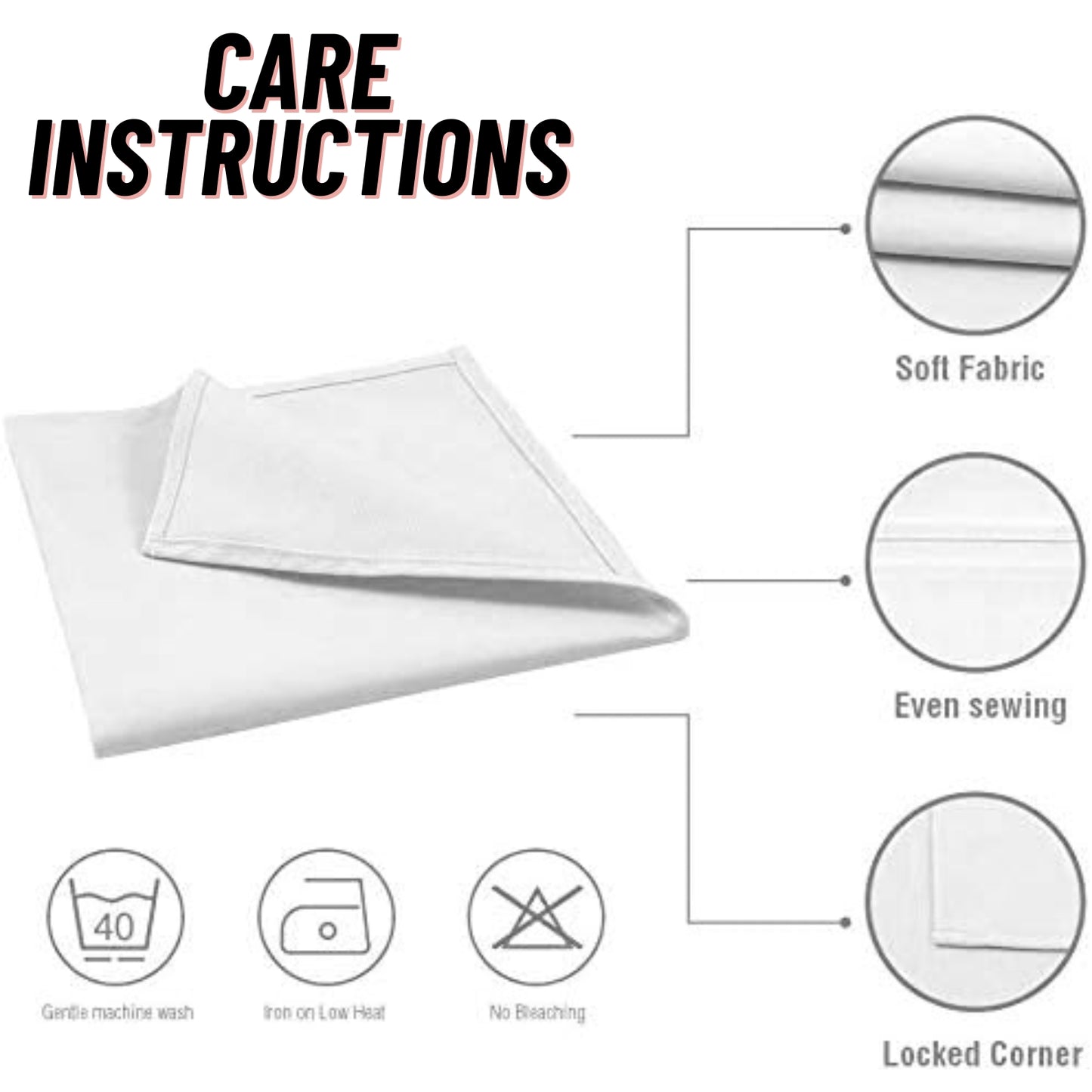 Kitchen Cloth Napkins 6 Pack Cotton Blend Washable and Reusable Table Dinner Napkins for Hotel, Lunch, Restaurant, Weddings, Event and Parties 12x12 Inches White