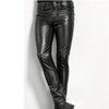 Men Slim Fit Genuine Black Leather Pant Casual Tight Fitting Trousers Biker High Quality Pant