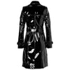 Women's Trench Coat PVC Vinyl Shiny Gothic Emo Soft Faux Leather Black Premium Long Coat