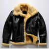 Men RAF Geniune Black Flying Pilot Aviator Fur Shearling Leather Premium Warm Jacket B3 Coat