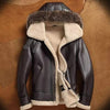 Men's B3 RAF Sheepskin Jacket Detachable Fox Fur Hooded Flight Fur Leather Premium Coat
