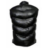Mens EVEREST PUFFER Genuine Black Leather Gilet Vest Waistcoat Sleeveless Premium Jacket