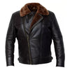 Men's RAF Aviator Shearling Bomber Faux Fur Genuine Black Sheep Leather Premium Warm Jacket
