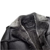 Mens RAF Shearling Long Coat Retro Leisure Bomber Genuine Black Leather Premium Winter Overcoat