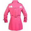 Women's Trench Coat PVC Vinyl Shiny Gothic Emo Soft Faux Leather Pink Long Premium Coat