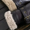 Women's Aviator RAF Double Fur Collar Heavy Jacket Biker Winter Fashion Shearling N9 Leather Jacket