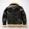 Men RAF Geniune Black Flying Pilot Aviator Fur Shearling Leather Premium Warm Jacket B3 Coat