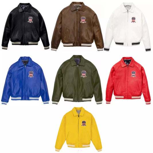 Men's Genuine Cow Leather Avirex Jackets American Flight Bomber Leather USA Premium Jackets