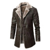 Men's Fur Lined Long Leather Coat Genuine Sheepskin Warm RAF Shearling Premium Winter Jacket