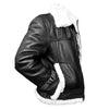 Men's Geniune Lambskin Black Leather Jacket Bomber B3 RAF Shearling Aviator Premium Winter Coat