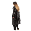 Women's Trench Coat PVC Vinyl Shiny Gothic Emo Soft Faux Leather Black Long Premium Coat