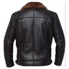 Men's RAF Aviator Shearling Bomber Faux Fur Genuine Black Sheep Leather Premium Warm Jacket