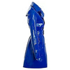 Women's Trench Coat PVC Vinyl Shiny Gothic Emo Soft Faux Leather Blue Long Premium Long Coat