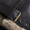 Women's Aviator RAF Double Fur Collar Heavy Jacket Biker Winter Fashion Shearling N9 Leather Jacket