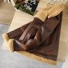 Kids Boys Real Leather Distressed Brown Shearling Fur Aviator Bomber UK