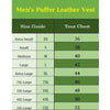 Men's EVEREST PUFFER Genuine Tan Leather Gilet Vest Waistcoat Sleeveless Premium Winter Jacket