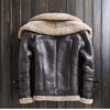 Women's Aviator RAF Double Fur Collar Heavy Jacket Biker Winter Fashion Shearling N9 Leather Jacket