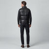 Men's EVEREST Genuine Leather Puffer Gilet Vest Black Sleeveless Jacket ussr sports