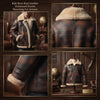 Kids Boys Genuine Leather Shearling Aviator Bomber Jacket Brown Distressed Fur Lined ussr sports