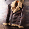 Kids Boys Genuine Leather Shearling Aviator Bomber Jacket Brown Distressed Fur Lined ussr sports