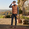 Men’s EVEREST Premium Genuine Leather Puffer Gilet Tan Sleeveless Quilted Winter Vest ussr sports