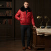 Men's V-Bomber Genuine Leather Puffer Jacket with Fox Fur Collar – Premium Winter Jacket ussr sports