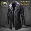 Men's Genuine Sheepskin Leather Long Coat with Fur Lining – Warm RAF Shearling Winter Jacket ussr sports