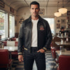 Men's Genuine Cow Leather Avirex-Style American Flight Bomber Jacket ussr sports