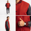 Men's Letterman Bomber Baseball Red Wool & Black Leather Sleeves Varsity Premium Winter Jackets ussr sports