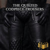 Men's Genuine Leather Trousers Black Leather Pants Biker Style Jeans ussr sports