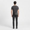 Men's Slim Fit Genuine Leather Trousers Black Leather Pants ussr sports