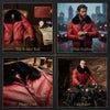 Men's V-Bomber Genuine Leather Puffer Jacket with Fox Fur Collar – Premium Winter Jacket ussr sports