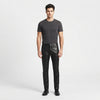 Men's Slim Fit Genuine Leather Trousers Black Leather Pants ussr sports