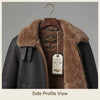 Men’s RAF Aviator Shearling Bomber Jacket Genuine Black Sheepskin Leather Faux Fur Winter Coat ussr sports
