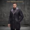 Men's Genuine Sheepskin Leather Long Coat with Fur Lining – Warm RAF Shearling Winter Jacket ussr sports
