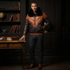 Men's V-Bomber Genuine Leather Puffer Jacket with Fox Fur Collar – Premium Winter Jacket ussr sports