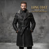 Men's RAF Shearling Long Leather Coat – Genuine Black Leather Premium Winter Overcoat ussr sports