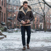 Men's B3 RAF Sheepskin Jacket Detachable Fox Fur Hooded Flight Fur Leather Premium Coat ussr sports