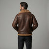 Men’s Battle of Britain RAF B3 Aviator Jacket Genuine Brown Leather Shearling Winter Coat ussr sports