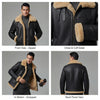 Men’s RAF B3 Aviator Jacket Genuine Black Leather Shearling Fur Pilot Winter Coat ussr sports